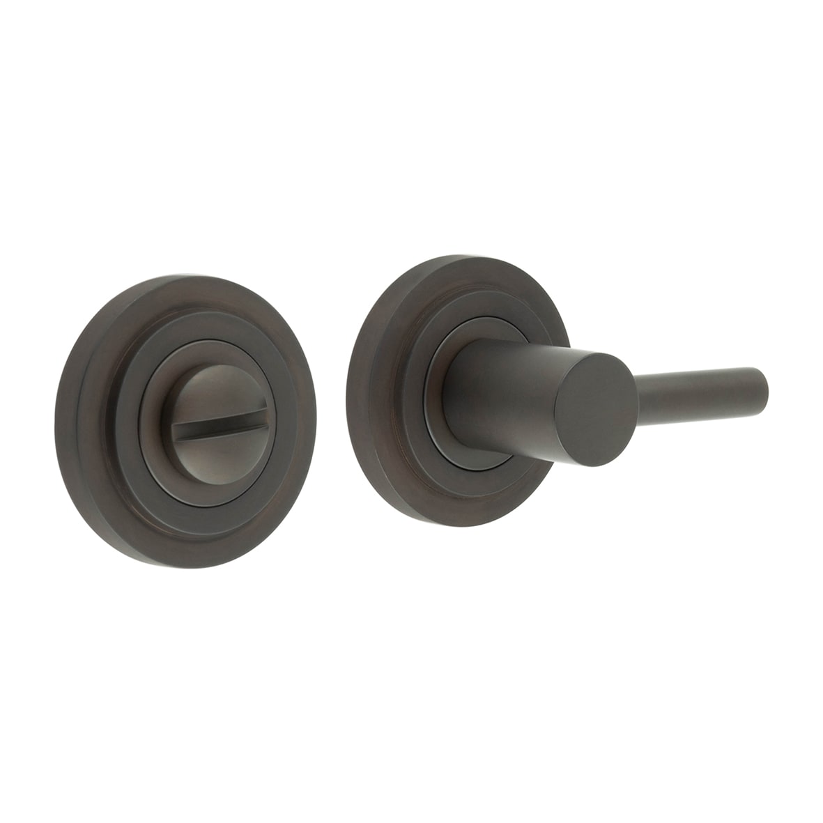 Easy Turn & Release with Stepped Rose - 50mm Diameter - Dark Bronze