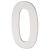 100mm Concealed Screw Fix Door Numeral - 0 - Polished Stainless Steel