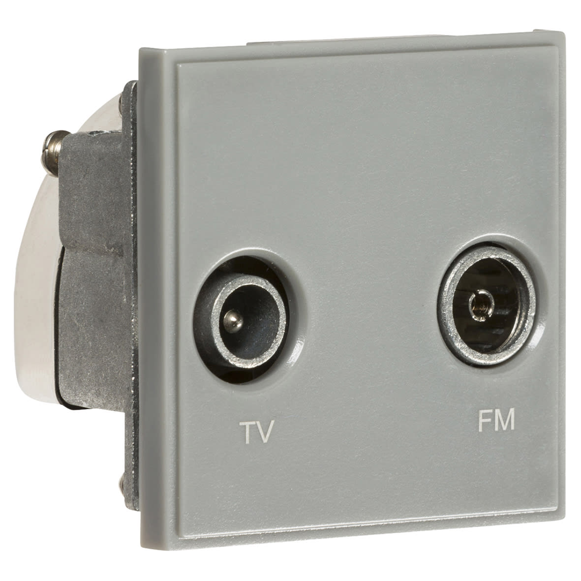 1 Gang TV + FM/DAB Outlet Diplexer Euro Module - Grey