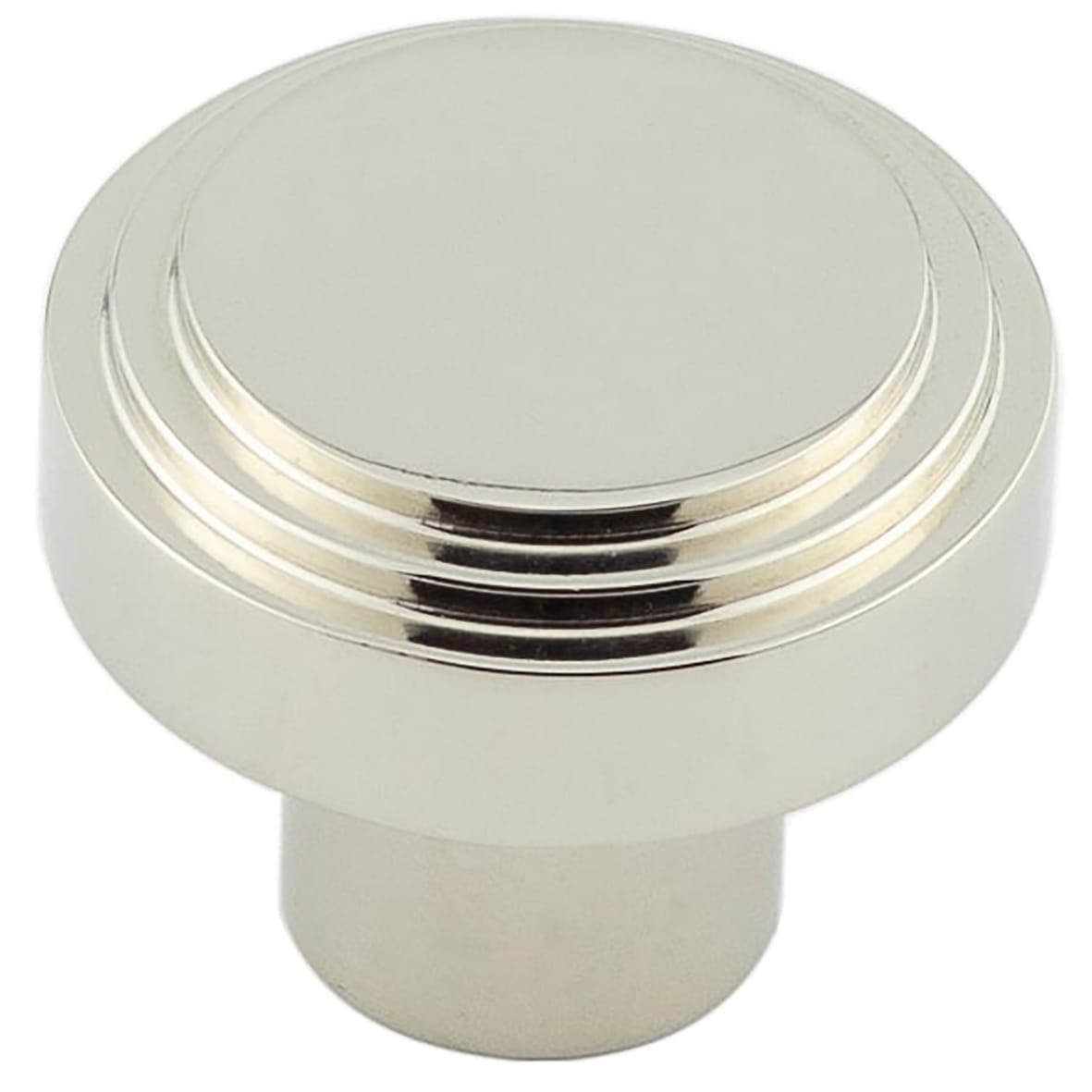 Cropley Stepped Round Cabinet Knob - 30mm Diameter - Polished Nickel