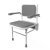 Padded Folding Wall Shower Seat, Legs, Back & Arms - 430-630 x 494mm - Wht/Grey