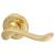 Marcus Polished Brass Scroll Door Handles on Round Rose - Bedford Range