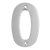 100mm Screw Fix Door Numeral - 0 - Satin Stainless Steel