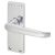 Polished Chrome Victorian Straight Latch Door Handles - Short Plate - 118 x 42mm
