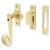 Open Curl Mortice & Hook Plate Casement Window Fastener - Reversible - Polished Brass