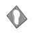 Diamond Escutcheon - 51mm Diameter - Euro - Pewter