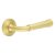 Satin Brass Fire Rated Door Handles on Round Chamfered Rose - Highgate Range