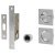Marcus Square Flush Privacy Handle Set with Lock - Satin Chrome