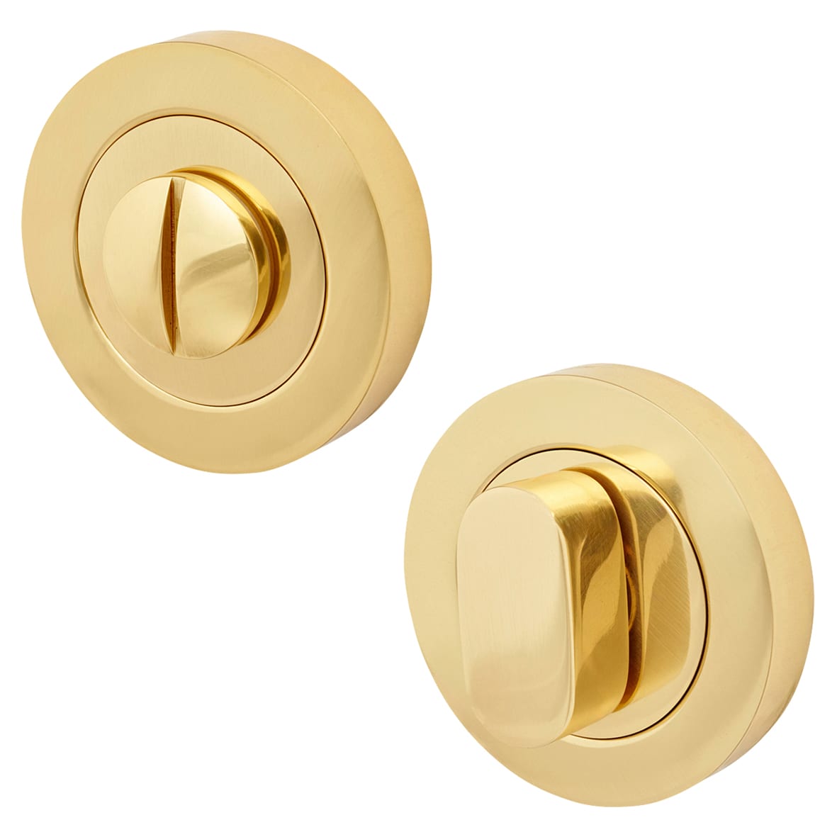 Oval Bathroom Turn & Release - 52mm Diameter - Polished Brass