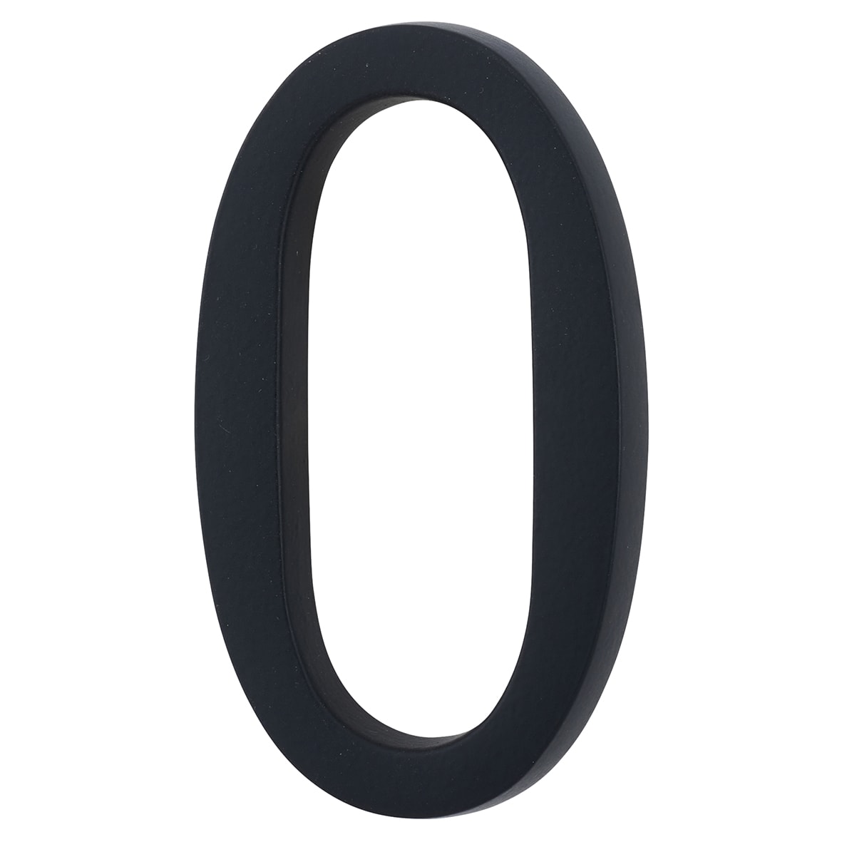 76mm Concealed Screw Fix Door Numeral - 0 - Matt Black