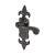 Metalized Antique Black Iron Latch Door Handles - Fleur de Lys - 210 x 55mm