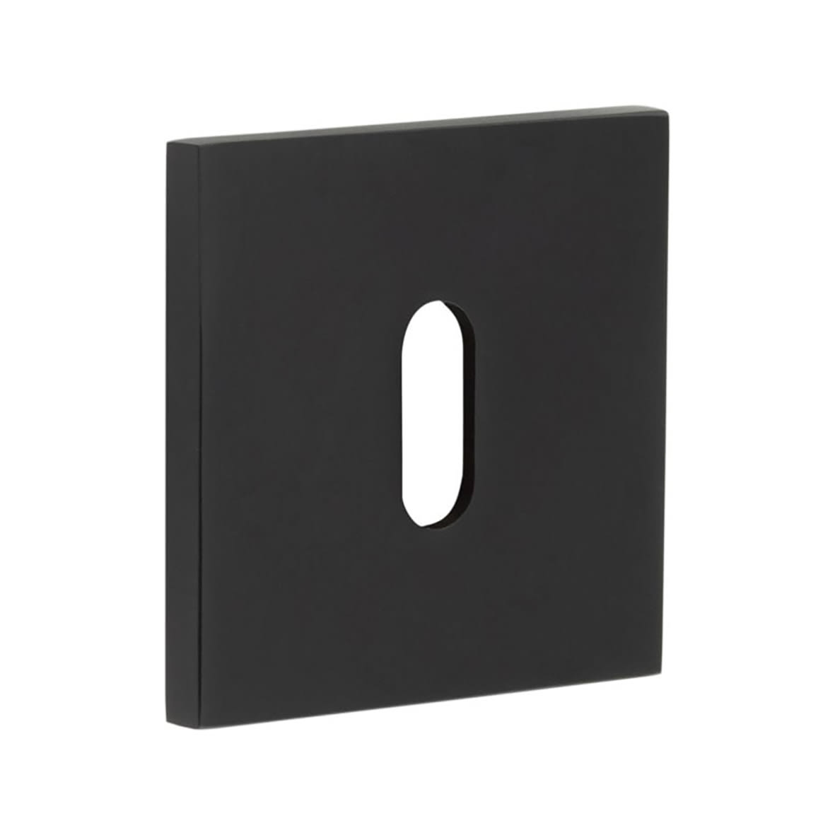 Square Escutcheon - 54 x 54mm - Keyhole - Black