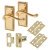 Polished Brass Georgian Rope Edge Scroll Latch Door Handles Pack - Short Plate