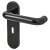 Ebony Black Nylon Steel Core Safety Keyhole Lock Door Handles - Paris Range