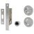 Round Flush Privacy Handle Set with Lock - Satin Chrome
