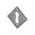 Diamond Escutcheon - 40mm Diameter - Keyhole - Pewter