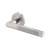 Satin/Polished Stainless Steel Door Handles on Round Rose - Duo 2 Range