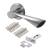 Satin/Polished Chrome Latch Door Handles on Rose Pack - Knightsbridge Range