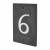 Slate Screw Fix Door Numeral - 6 - 140 x 90mm - Polished Black