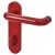 Rouge Red Nylon Steel Core Safety Bathroom Door Handles - 78mm c/c - Paris Range