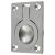 Rectangular Flush Ring Cabinet Pull Handle - 50 x 38mm - Satin Chrome