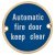 Automatic Fire Door Keep Clear Door Sign - 75mm Diameter - Polished Brass