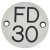 Fire Door Sign - Drilled - 50mm Diameter - Rigid Plastic - Silver