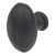Solid Oval Cabinet Knob - 35 x 30mm - Black Iron