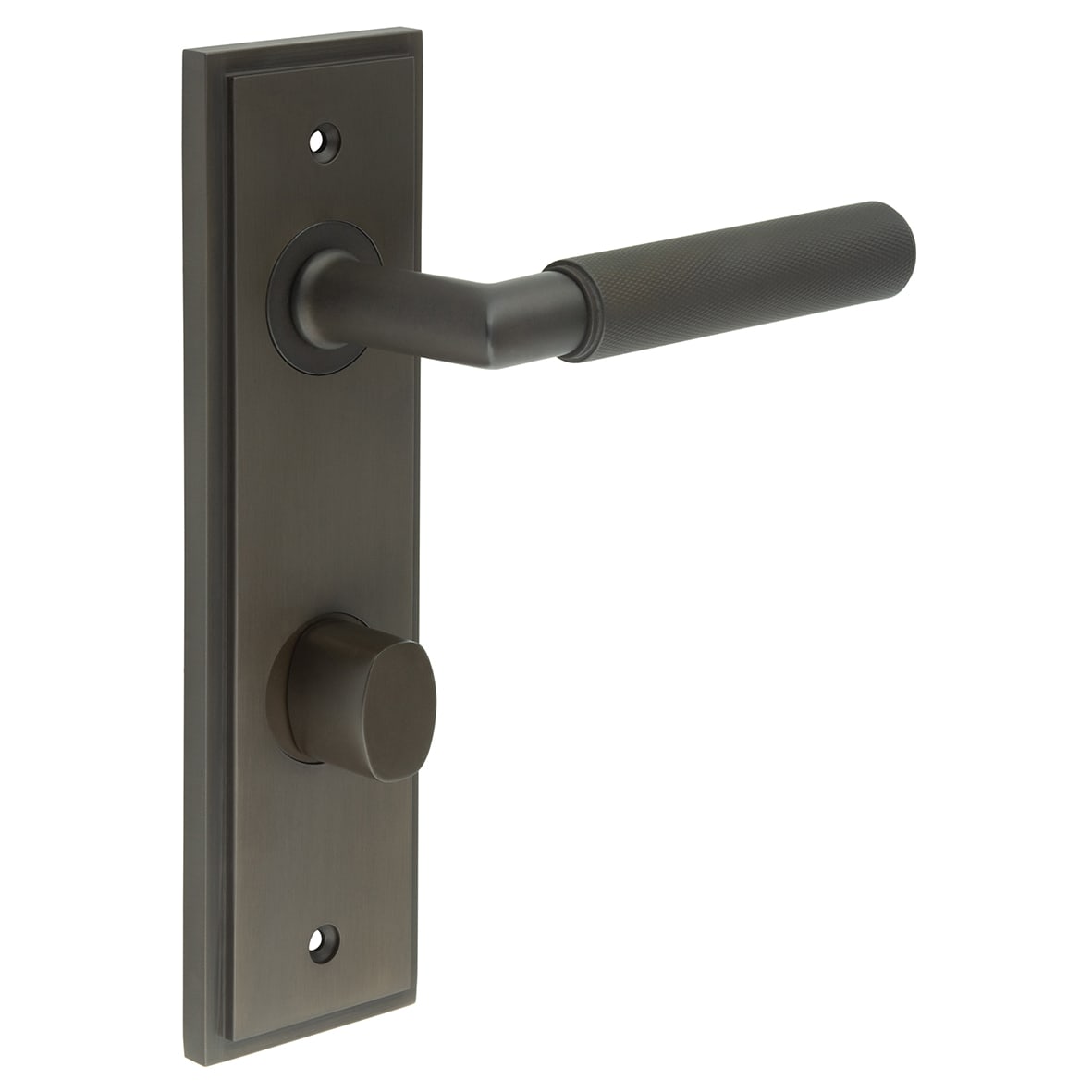 Dark Bronze Fire Rated DIN Bathroom Door Handles - Piccadilly - Inner 2 - 200 x 55mm