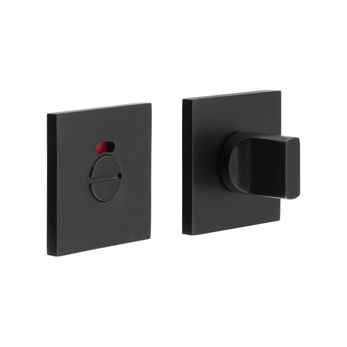 Square Bathroom Turn & Release with Indicator - 54 x 54mm - Matt Black