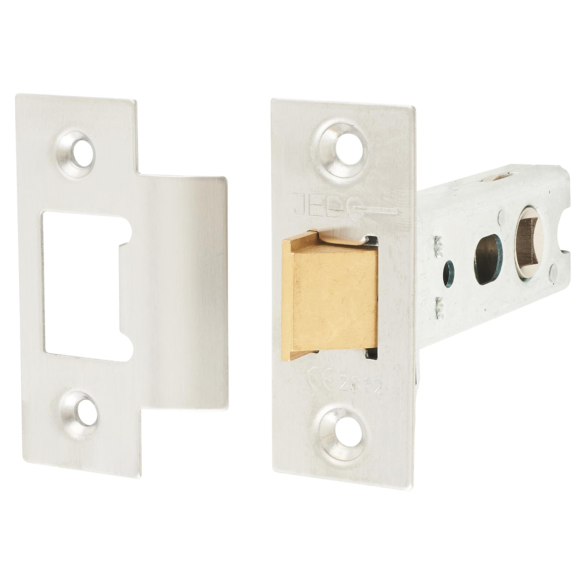 Heavy Duty Tubular Latch - 76mm Case - 57mm Backset - Square - Satin Stainless Steel