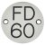 Fire Door Sign - Drilled - 50mm Diameter - Rigid Plastic - Silver