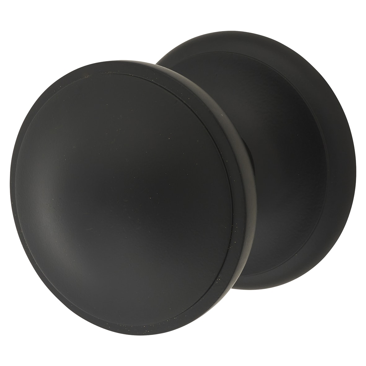 Marcus Matt Black Round Centre Door Knob - 81mm Rose Diameter