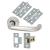 Satin Aluminium 19mm Return to Door Latch Door Handles on Rose Pack