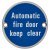 Automatic Fire Door Keep Clear Door Sign - 75mm Diameter - Polished Stainless Steel