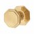 Polished Brass Octagonal Centre Door Knob - 79mm Rose Diameter