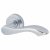 Polished Chrome Scroll Door Handles on Round Rose - Scarlett Range