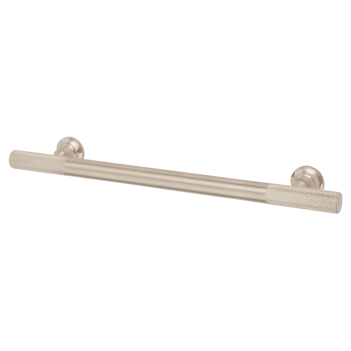 York 12mm Partially Knurled T-Bar Cabinet Pull Handle - 160mm Centres - Satin Nickel