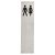 Finger Plate - Unisex Toilet Door Sign - 300 x 75mm - Satin Stainless Steel