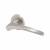 Satin Stainless Steel Door Handles on Round Rose - Swept 1 Range