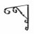 Ornamental Scroll Shelf Bracket - 250 x 245mm - Black
