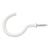 Cup Hook - 19mm Hook - White Plastic Coated - Pack of 10