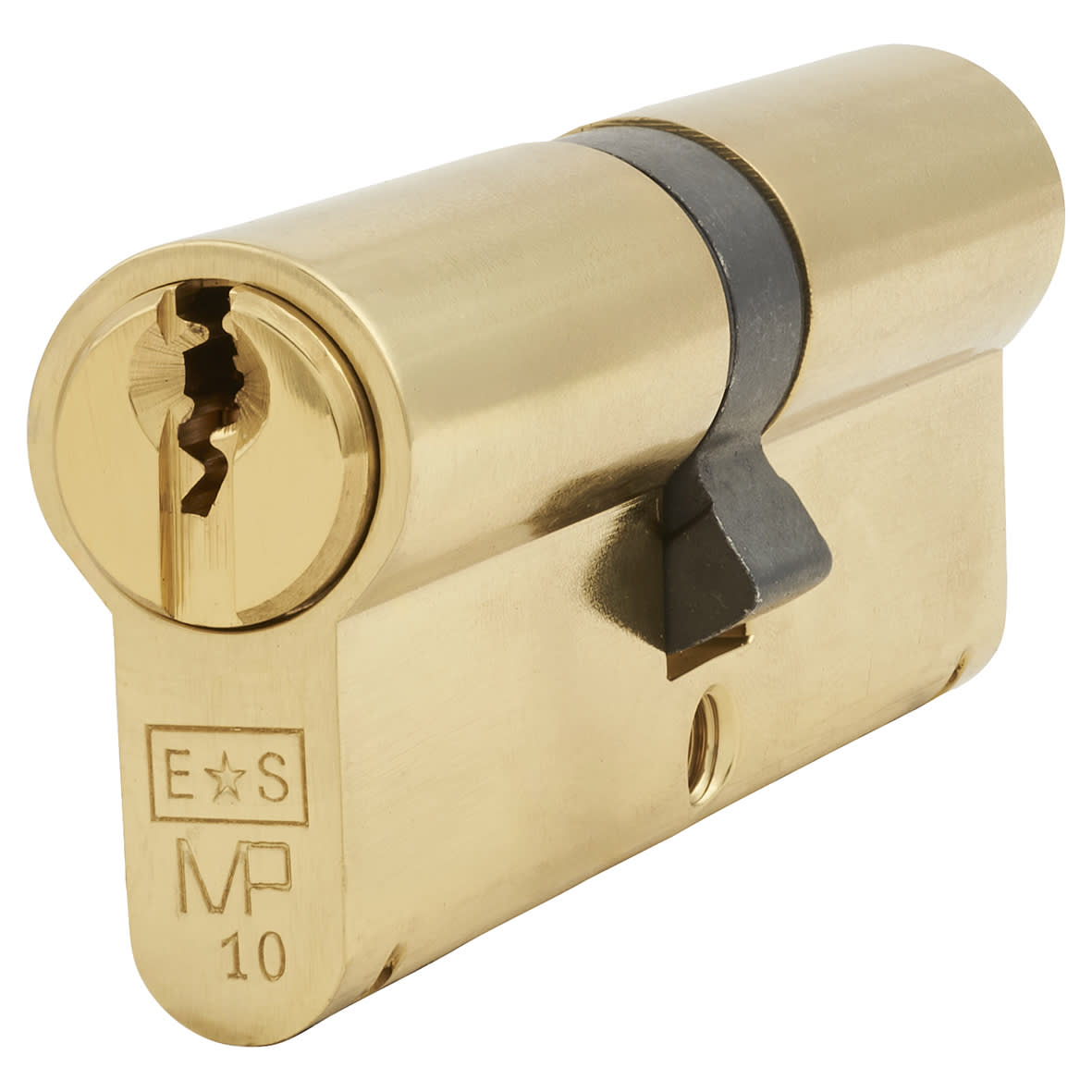 10 Pin 80mm Euro Double Cylinder - 40 + 40mm - Polished Brass - Keyed to Differ