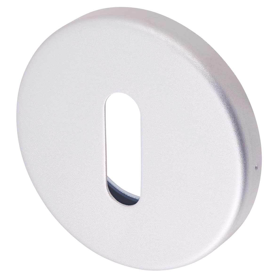 Easy Click Escutcheon - 52mm Diameter - Keyhole - Satin Aluminium - Pair