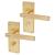 Satin Brass Lines Bathroom Door Handles - Nova Range - 155 x 55mm