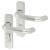 Satin Aluminium 20mm Return to Door Bathroom Door Handles - Radius - 57mm c/c