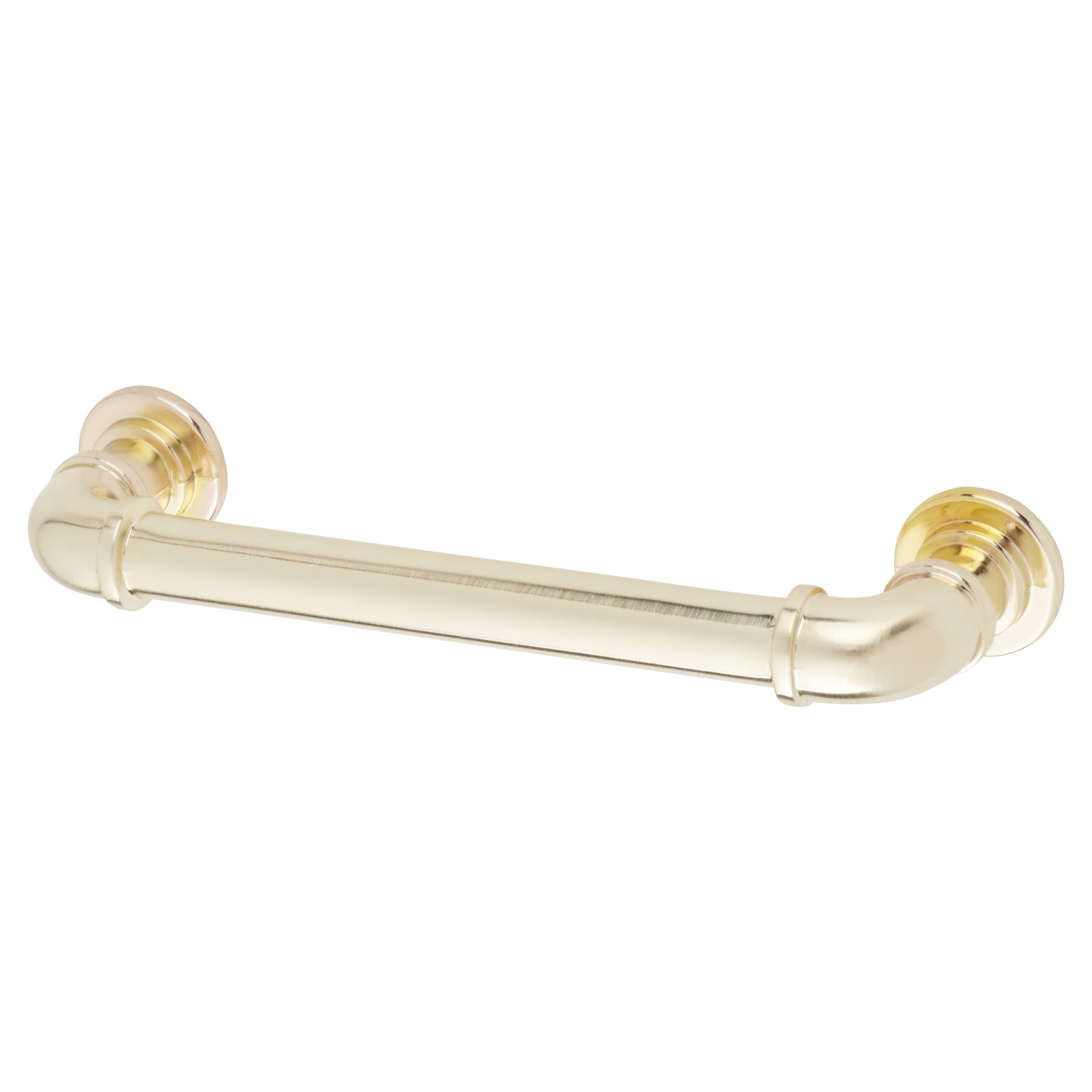 6mm Pipe Style D-Bar Cabinet Pull Handle - 128mm Centres - Satin Brass
