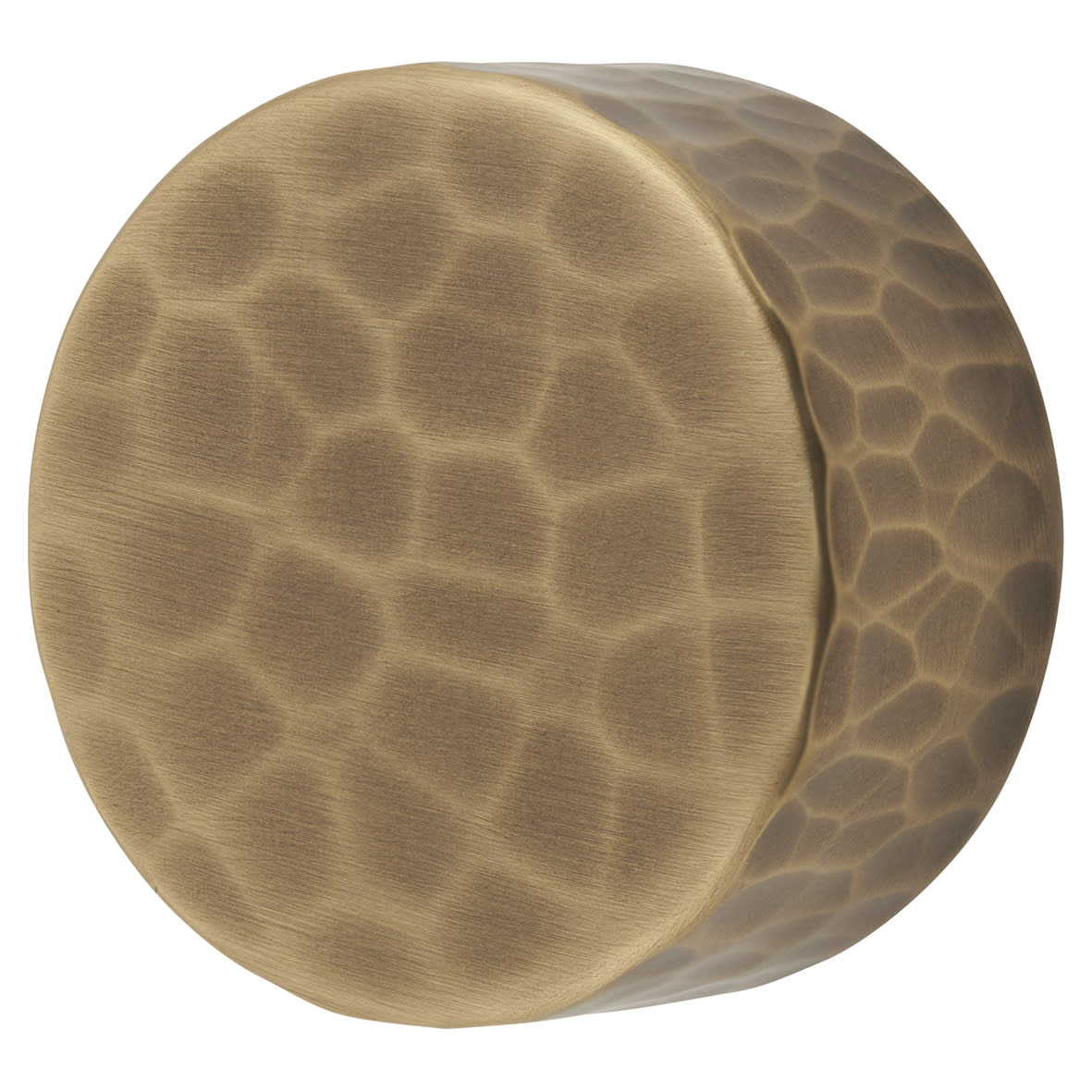 Leila Hammered Round Cabinet Knob - 35mm Diameter - Antique Brass