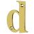 79mm Screw Fix Door Letter - d - Polished Brass Effect