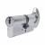1 Star 6 Pin Kitemarked 80mm Euro Thumbturn Cylinder - 35mm Turn + 45mm - Satin Chrome